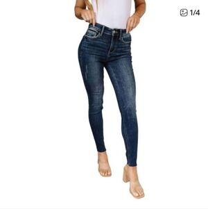 Judy Blue Jeans Women's 27 Skinny Fit Raw Hem Stretch